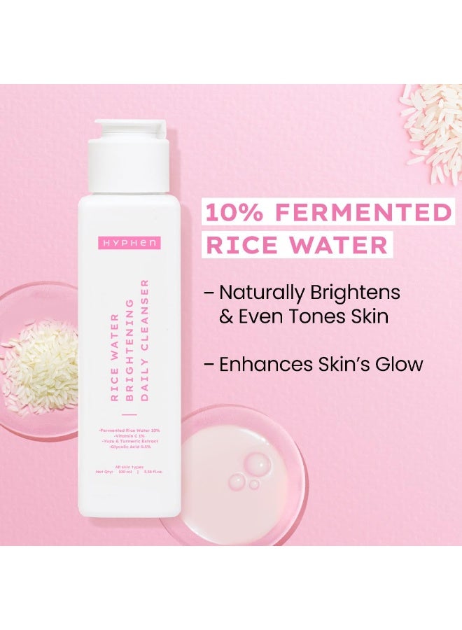 هايفن غسول الوجه المفتح للبشرة بخلاصة ماء الأرز من هايفن بنسبة 10% | غسول يومي للوجه للنساء والرجال | يفتح البشرة | يزيل الأوساخ والشوائب | عناية بالوجه، غسول لطيف، تركيبة غير مجففة، خالية من العطور | منتجات العناية بالبشرة | مناسب لجميع أنواع البشرة - 100 مل - Image 2